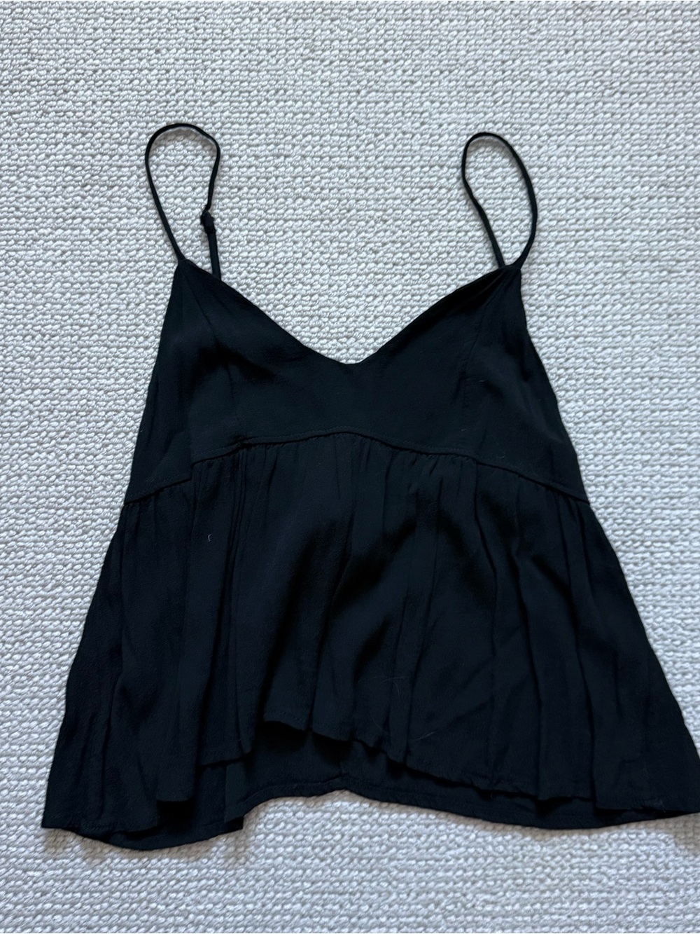Brandy Melville White V-Neck Tank Top with tie back